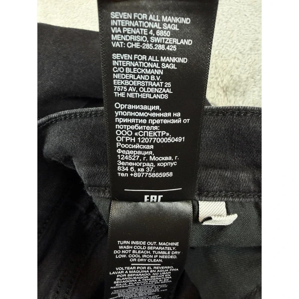 7 For All Mankind Jeans Men's 36 Black Standard Straight USA Denim Pants (35X28)